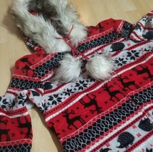 Cozy Red and Black Reindeer Print Jumpsuit